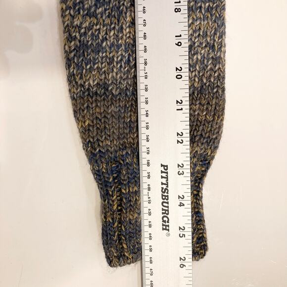 NWOT LEIF NELSON Hoodie Sweater L Aztec Cable-Knit Mock-Neck Drawstring Wool - Picture 14 of 14